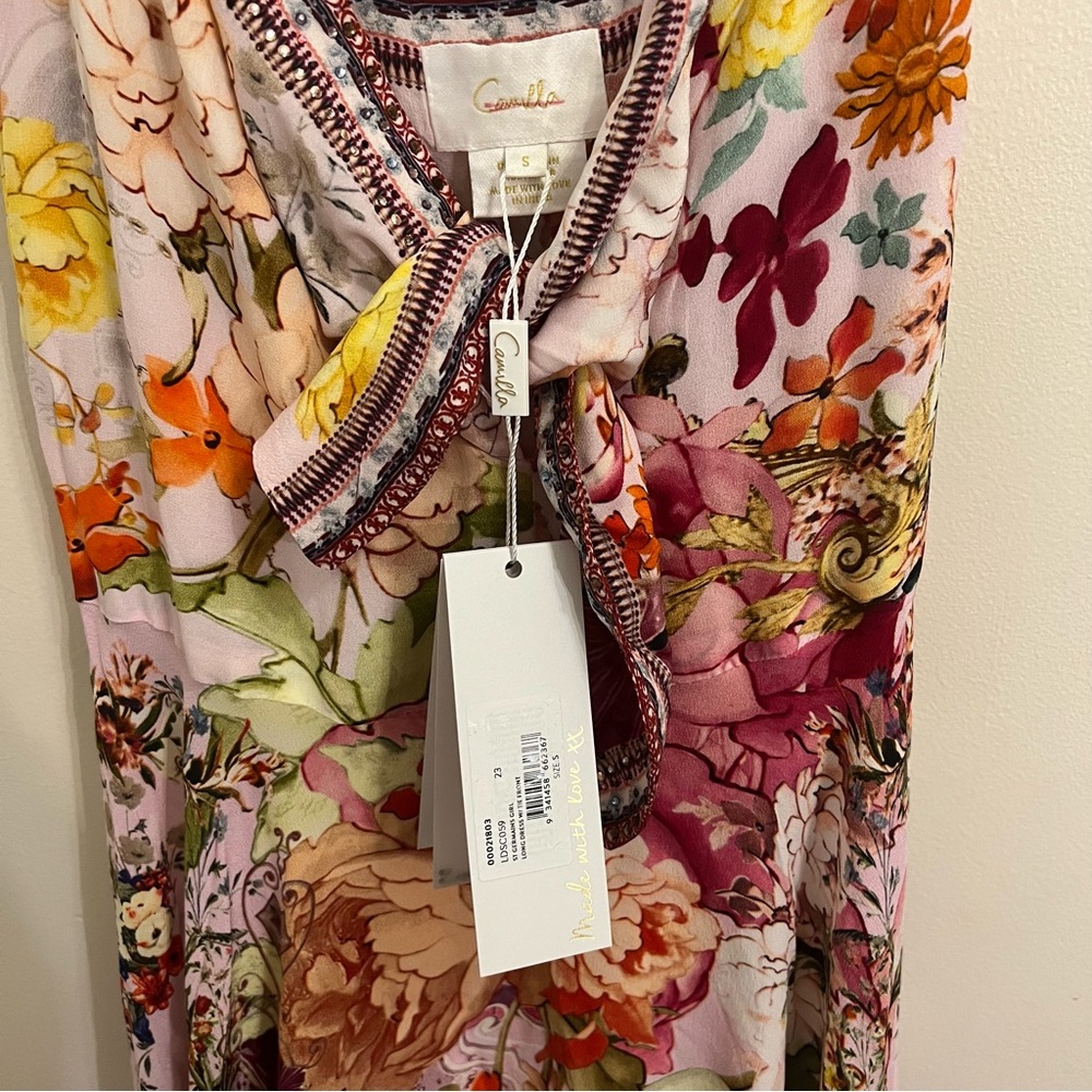 CAMILLA
Germain Crystal-Trimmed Mixed-Print Silk Maxi Dress - Picture 4 of 9